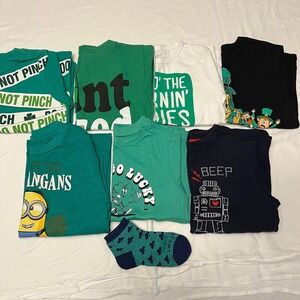 St. Patrick's Day and valentines T-Shirt and Sock Lot size 4t & 5t (2562)